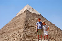 Christian und Wolfgang bei den Pyramiden, Zoom+
